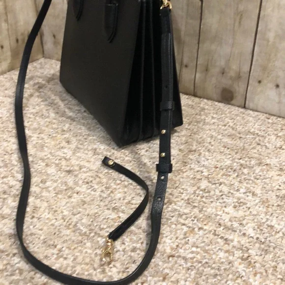 Michael Kors Black Satchel Crossbody Handbag w/adjustable strap & key holder - Picture 6 of 14